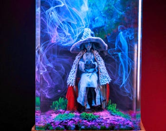 Handmade Torii Gate Resin Lamp, Japanese Zen Diorama, Ambient LED Night Light