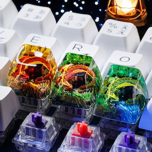 Sleeping Dragon Artisan Keycap Fantasy Touch for Your Gaming Setup Custom Dragon Keycap – Resting Power for True Keyboard Warriors gift kids