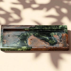 Handmade Wooden Resin Keyboard Case, Custom Mechanical Keyboard Shell, Artisan Resin Wood Keyboard Cover, Unique Desk Setup