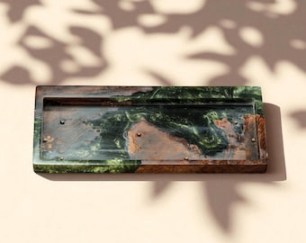 Handmade Wooden Resin Keyboard Case, Custom Mechanical Keyboard Shell, Artisan Resin Wood Keyboard Cover, Unique Desk Setup