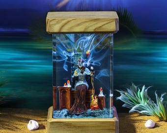 Mystical Resin Lamp – Handmade Fantasy World Night Light, Custom Table Lamp
