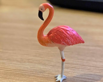 Hand-Painted Resin Flamingo Figurine | Tropical Desk Decor, Collectible Bird Sculpture