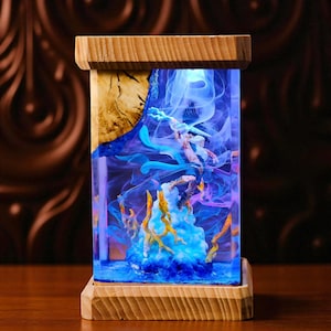 Zeus Lightning Lamp, Resin Anime Night Light, Handmade Mythology Desk Lamp, Unique LED Gift for Him, Greek God Figure Decor