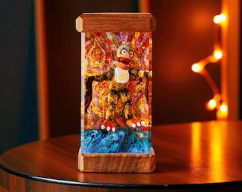 Handmade Chica LED Resin Lamp, Five Nights Fan Gamer Decor Night Light