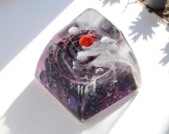 Resin Artisan Keycap – Galaxy Atom Cosmic Space Design (R1 Profile)
