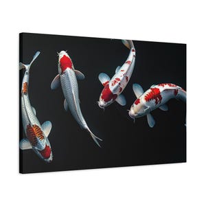 Koi Fish Painting Canvas Art - Framed or Unframed for Home Decor