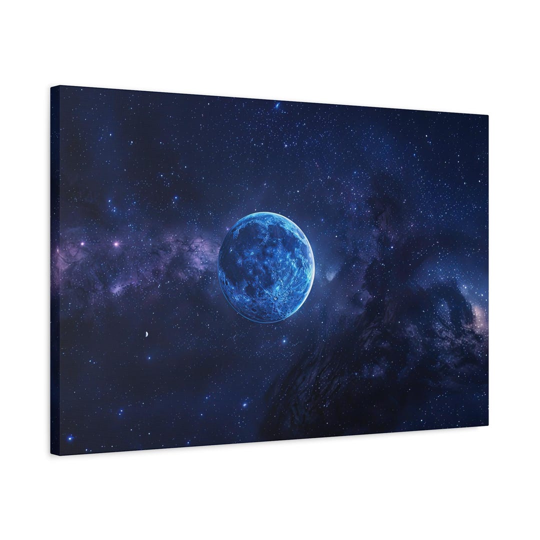 Blue Moon Canvas Art – Framed Outer Space Wall Decor - Etsy