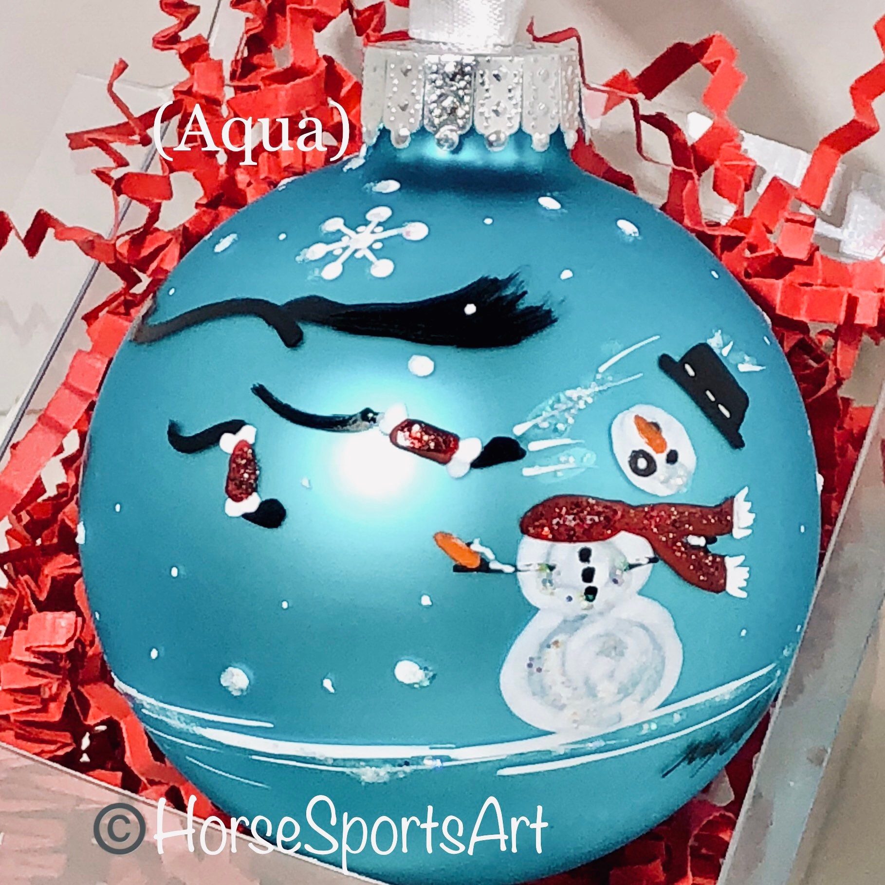 HORSE ORNAMENT Any Color Playful Bucking Vs. Mr. Snowman Etsy Canada