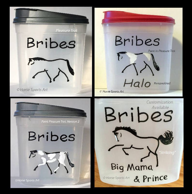 Custom Horse BRIBES Treats Container25 cup Etsy