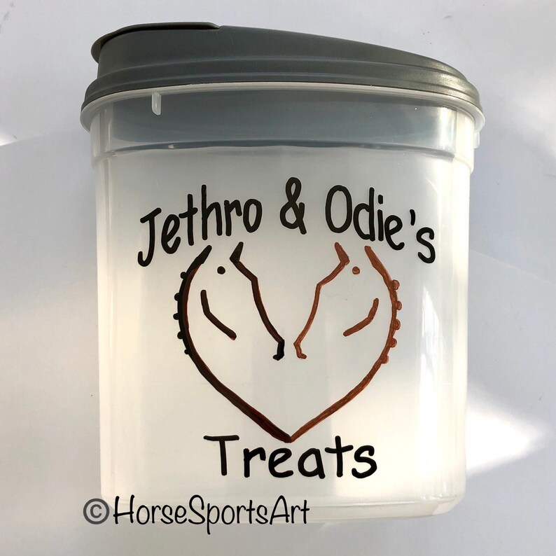 Custom Horse BRIBES Treats Container Dressage,Hunter Jumper,Reining,Friesian Choose Horse Art-Great Gift 25 cup capacity w Burgundy Lid