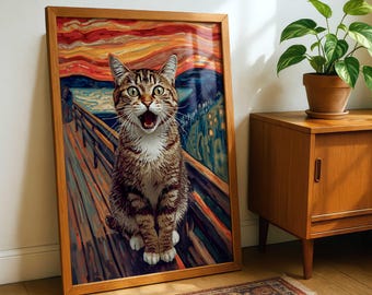 ニャー - マンチキャットプリント - Etsy 日本