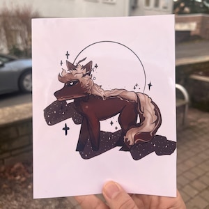 Stampa artistica di lupo travestito da pecora / Illustrazione folcloristica / Arte murale di animali surreali / Opera d'arte di lupo stravagante / Stampa artistica A5
