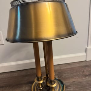Vintage French Brass Bouillette 3-Candle Table Lamp