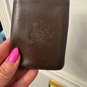 Cartera triple vintage de piel marrón de Christian Dior