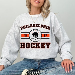 Philadelphia Hockey Un&#39;sex Sweatshirt, Vintage Philadelphia Hockey Crewneck Sweatshirt, Retro Philadelphia Ice Hockey Hoodie