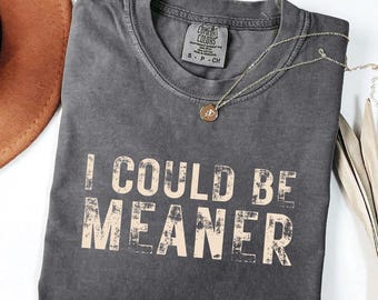 I Could Be Meaner Comfort Colors Shirt, Sarcastic Shirt, Funny Quote Shirt, Funny Humor Shirt, Sarcasm Shirt, Bella Canvas Unisex Jersey Tee