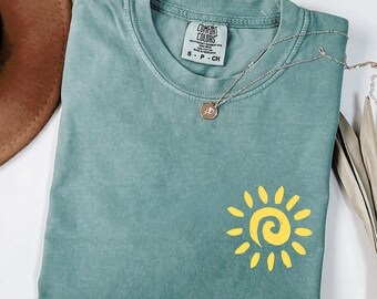 Sun Comfort Colors Shirt, Summer Sun Shirt,Trendy Beach Shirts,Vacation Shirts,Summer Apparel,Boho Sun Tee, Cute Summer Clothes,Sunshine Tee
