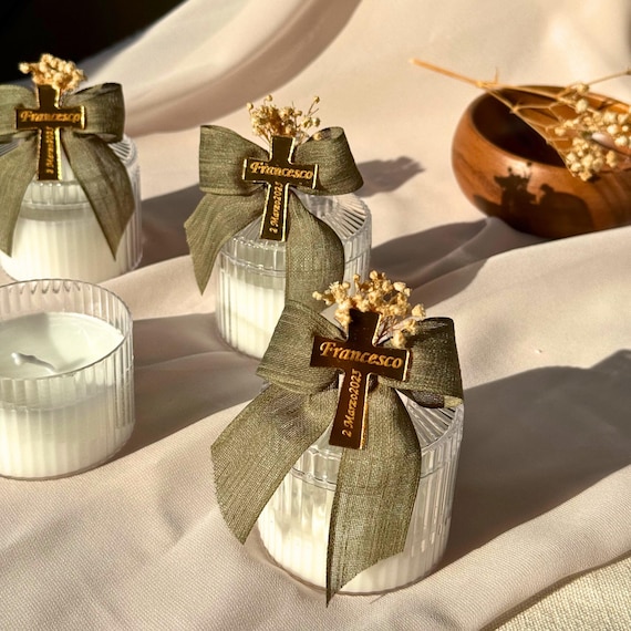 Personalized Vanilla Scented Candle Gift, Baptism Candle Favor, Bridal Shower Candle Gift, Wedding Favors, Gift for Guest, Thank You Gift
