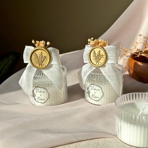 Bougie parfumée personnalisée, cadeau de bougie de baptême, cadeau de fiançailles, cadeau pour invité, cadeau de mariage, cadeau de douche nuptiale, bougie de mariage