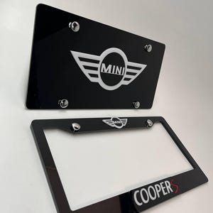 License Plate Frame for MINI COOPER Tag 2pcs Set COVER Holder Front & Rear fits universal
