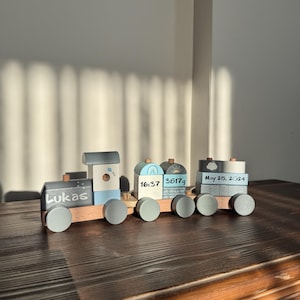 Personalized Wooden Train - Custom Baby Name Keepsake - Montessori Toy - Baby Shower Gift - Nursery Décor for Boys & Girls