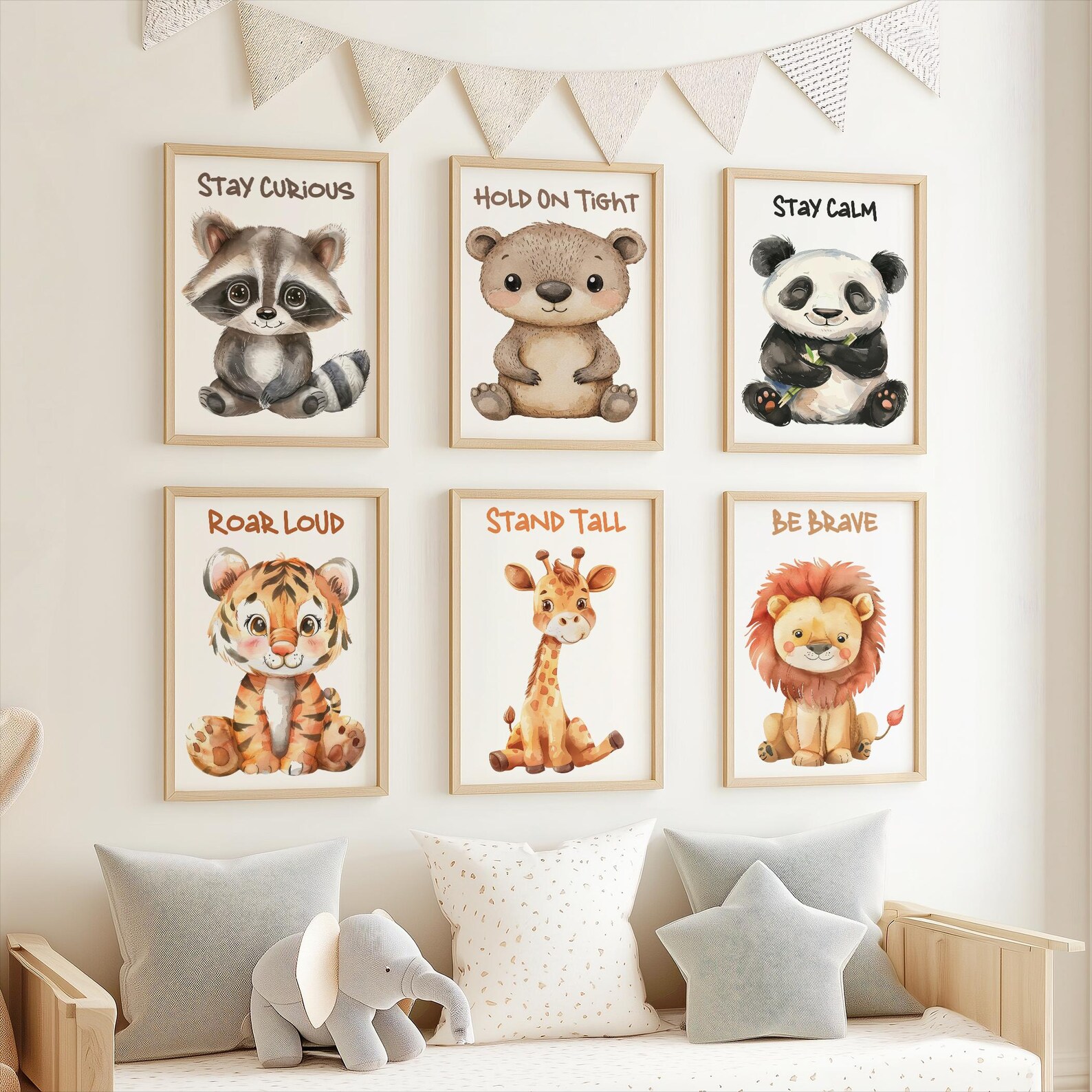 Woodland Baby Animal Wall Art Inspirational Nursery Prints Set of 6 ...