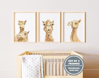 High-Quality Camel Wall Art - Framed Camel Nursery Prints for a Whimsical and Cozy Baby Room