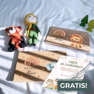 Frühstücksbrett Tiere, Brettchen Kinder, Baby Brett, Geburt, KiddoVillage, Holzbrett, Erster Geburtstag Baby, Geschenk zur Taufe