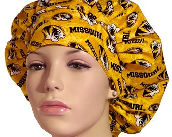 Scrub Caps University Of Missouri Fabric-ScrubHeads-College Scrub Hat-Mizzou Tigers-Missouri Scrub Hat-College Football-Anesthesia Scrub Hat
