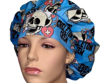 Scrub Caps Medical Skeleton Crew-ScrubHeads-Scrub Cap-Surgery Scrub Hat-Skeleton Nurse Scrub Hat-Skeleton Scrub Hat-Scrub Hats-Medical