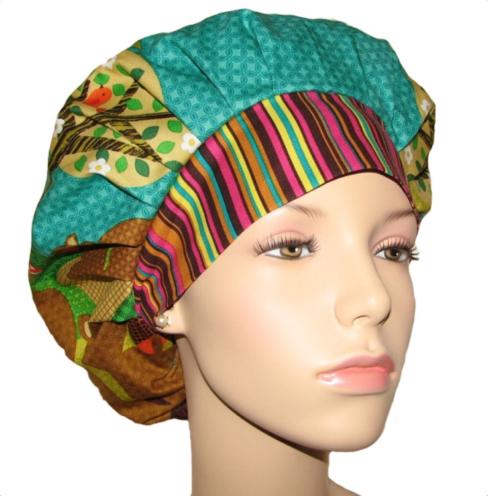 Nuts For Dinner Forest Scene Scrub HatScrubHeadsScrub CapsBouffant