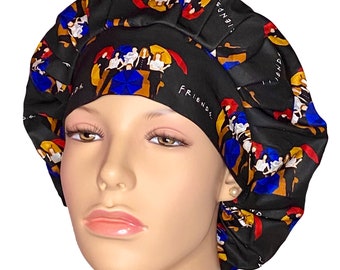 Scrub Caps Friends Umbrellas Fabric-ScrubHeads-Scrub Caps-Bouffant Scrub Hat-Etsy Scrub Hats-Scrub Hats for Women-Friends Scrub Hats