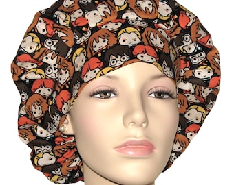 Scrub Caps Harry Potter Kawaii Characters-Scrub Cap-ScrubHeads-Harry Potter Scrub Hat-Fabric Scrub Hat-Wizard Scrub Hat-Pediatrics Scrub Hat