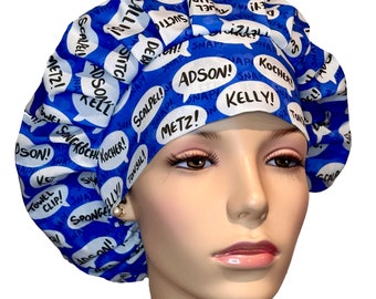 Scrub Cap Surgery Blue Scalpel Fabric-ScrubHeads-Bouffant Scrub Hat-Surgery Specialties Scrub Hat-Allis Stitch Adson Kelly Tonsil Scrub Cap