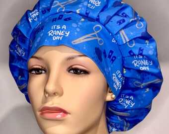 Scrub Cap Neurosurgery Raney Clips Fabric ONLY ONE-ScrubHeads-Bouffant Scrub Hat-Neurosurgery Nurse Scrub Hat-Aneurysms CVICU-Brain Surgery