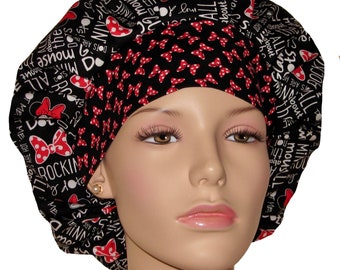 Scrub Caps Minnie Mouse All About The Dots-ScrubHeads-Bouffant Scrub Hat-Scrub Cap-Surgical Scrub Hat-Etsy Scrub Hat-Pediatrics Scrub Hat