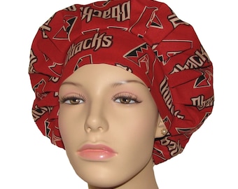 Arizona Diamondbacks Fabric Scrub Hat-ScrubHeads-Bouffant Scrub Hats-Scrub Cap-Diamondbacks Scrub Hat-Baseball Scrub Hats-Fabric Scrub Hats
