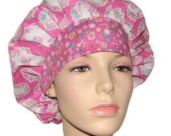 Scrub Caps I Believe In Pink Ribbons-ScrubHeads-Bouffant Scrub Hat-Scrub Cap-BCA Scrub Hat-Awareness Scrub Hat-Fabric Scrub Hat-Pink Ribbons