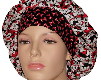 Scrub Caps Minnie Mouse Tossed Stack Fabric-ScrubHeads-Bouffant Scrub Hat-Scrub Cap-Surgical Scrub Hat-Etsy Scrub Hat-Pediatrics Scrub Hat