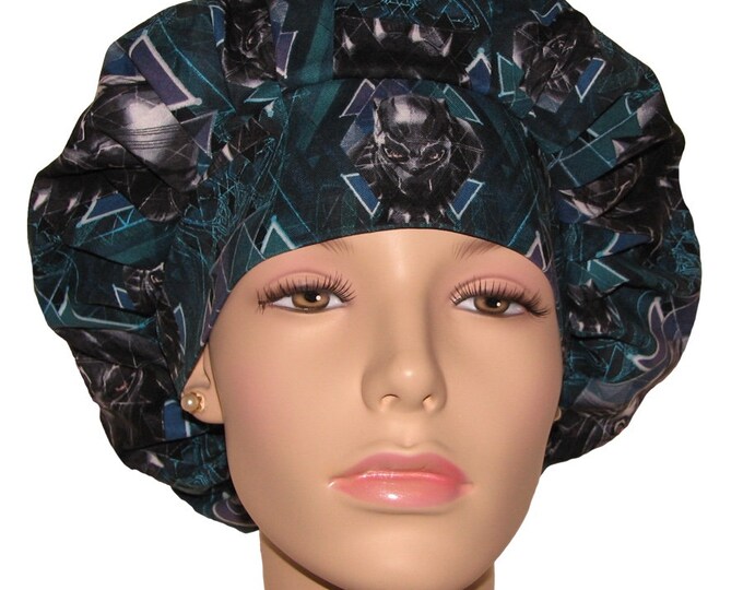 Scrub Hats the Black Panther Fabricscrub Capbouffant Scrub Hatwomen