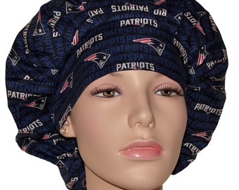 Scrub Caps Patriots Stripe Fabric-ScrubHeads-Scrub Hat For Women-Scrub Cap-Patriots Scrub Hat-Patriots Football Scrub Hat-Fabric Scrub Hat