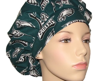 Scrub Caps Philadelphia Fabric-ScrubHeads-Scrub Hats For Women-Scrub Caps-Eagles Scrub Hat-Philadelphia Scrub Hat-Etsy Scrub Hat-Scrub Cap