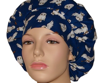 Scrub Caps Harry Potter Hedwig-Scrub Caps-ScrubHeads-Harry Potter Hedwig Scrub Hat-Bouffant Surgical Scrub Hats-White Owl Scrub Hat