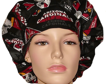 Scrub Caps Arizona Cardinals Fabric-ScrubHeads-Scrub Cap-Football Scrub Hat-Scrub Hats For Women-Cardinals Scrub Hat-Etsy Scrub Hats