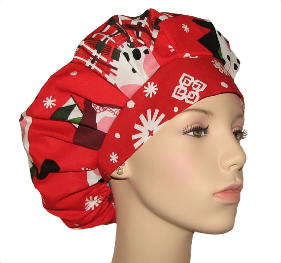 Christmas Snow Fogies Scrub HatScrub CapScrubHeadsBouffant Scrub