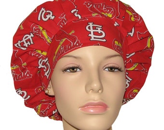 Scrub Caps St Louis Cardinals Fabric-ScrubHeads-Scrub Hats For Women-Cardinals Scrub Hat-Cardinals Baseball Fabric-Baseball Scrub Hat