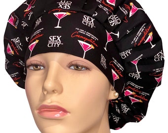 Scrub Caps Cosmopolitan Fries Burger-ScrubHeads-Scrub Hats For Women-Bouffant Scrub Cap-Sex And The City-Anesthesia Scrub Hat-Carrie