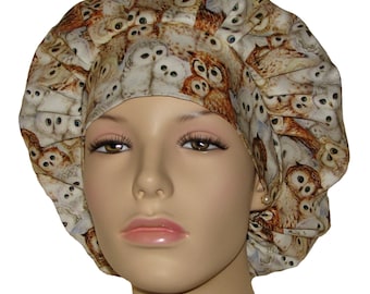 Scrub Hats Epic Owls-ScrubHeads-Bouffant Scrub Hats-Scrub Caps-Surgical Scrub Hat-Scrub Hats For Women-Owls Scrub Hat-Anesthesia Scrub Hat