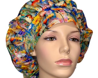 Scrub Caps Poppy Field-ScrubHeads-Bouffant Scrub Hats-Scrub Caps For Women-Floral Scrub Hat-Fabric Scrub Hat-Scrub Cap-Multi Field Poppies