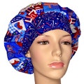 Scrub Hats Patriotic Happy Place-ScrubHeads-Bouffant Scrub Hat-Patriotic Scrub Hat-Holiday Scrub Hat-Scrub Cap-Fabric Scrub Hat-4th Of July